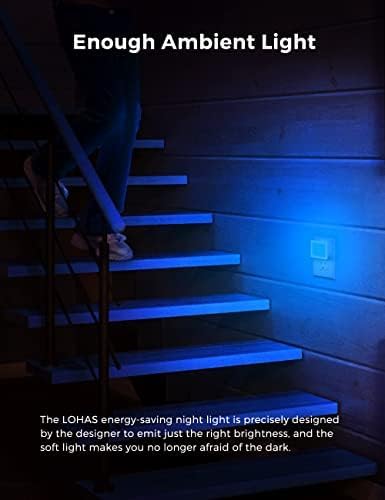 L LOHAS LED Blue Night Lights Plug into Wall 2-Pack, Plug in Night Light