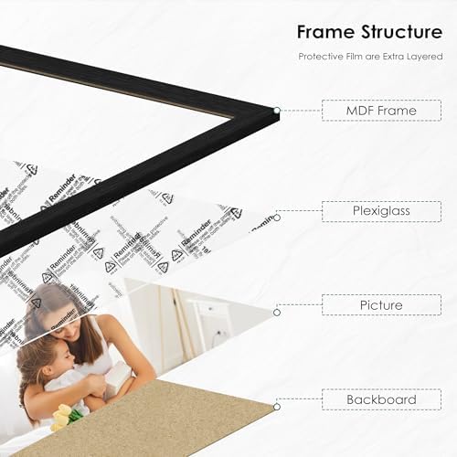 Picture Frame / Picture Frames / Black / 8 x 10 / Set of 6