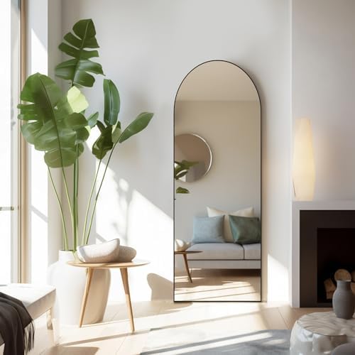 Arched Full Length Floor Mirror, 21"x64" Body Wall Mirror with Stand