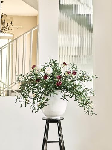 MISSPIN Artificial Flowers with Greenery Stems Faux Plants Indoor Branches for Tall Vase Ultra-Realistic, 12 Pcs Wedding Centerpieces, Home Decor & DIY Bouquets