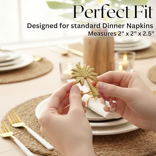 Alpha Living Home Metal Napkin Rings, Gold, Set of 12