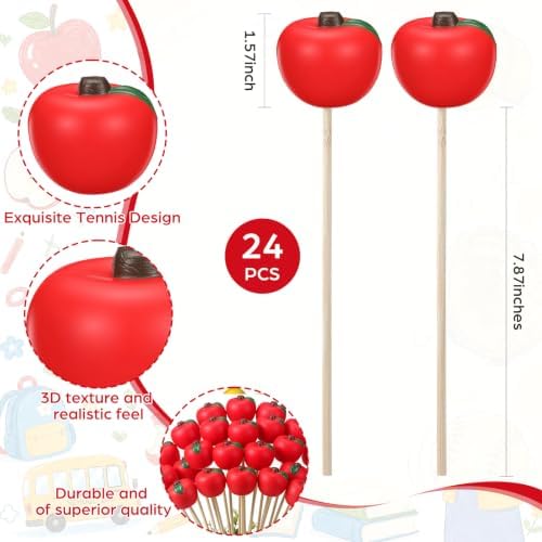 Soulchen 24 Pcs Fall Apple Table Decor Teacher Appreciation Gift