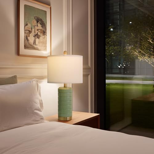 PoKat Bedside Table Lamps Set of 2 for Living Room with 2 USB Ports, 21.5'' Small Modern Nightstand Lamps for Bedroom