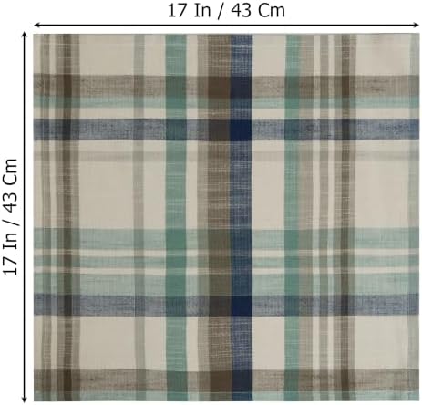 COTTON CRAFT Harvest Plaid Cloth Napkins - Set of 12 Dinner Napkins - 17x17