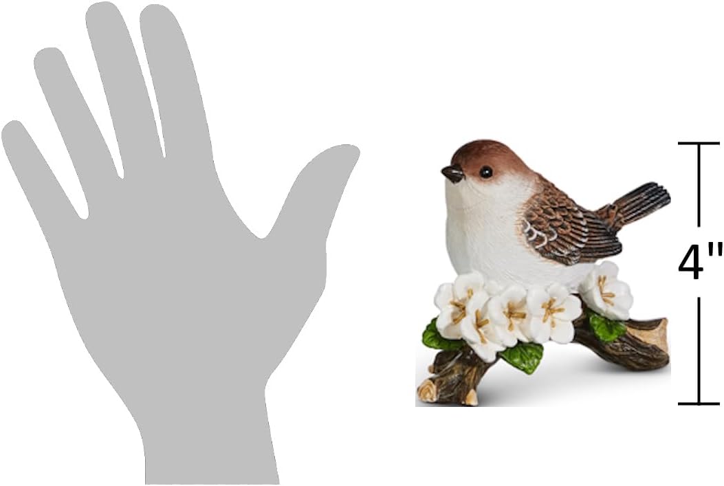 Wren Songbird & Flowers / Brown