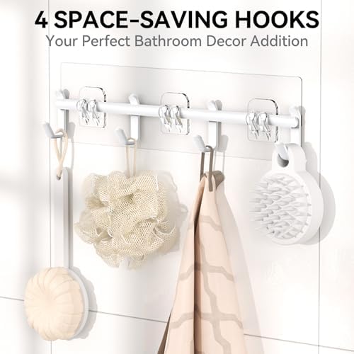 YASONIC Shower Caddy Adhesive, Rustproof Shower Organizer with Soap Holder, Large Capacity Shower Shelves for Inside