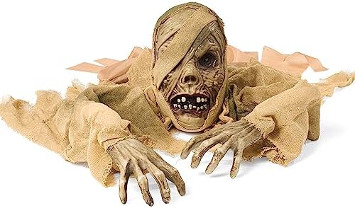 JOYIN Halloween Zombie Groundbreaker Outdoor Decoration, Zombie Groundbreaker with Light-up Eye and Creepy Sound (IR Sensor Activated) for Halloween Outside, Lawn, Graveyard Decor, Haunted House Props