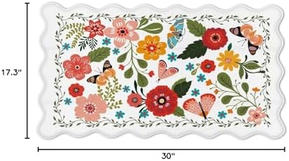 Arenarug Scalloped Kitchen Mats for Floor Cushioned Anti Fatigue Kitchen Mats Rugs Waterproof Non Slip Farmhouse Boho