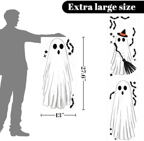 Large Halloween Window Clings for Glass Windows Ghosts Silhouette