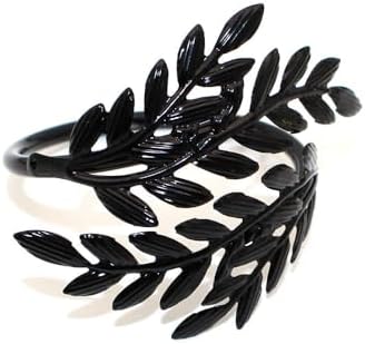 Set of 6 Black Leaf Halloween Metal Napkin Ring Holders