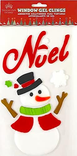 Christmas Window Gel Clings Stickers for Glass & Mirrors, 6 Reusable Sheets