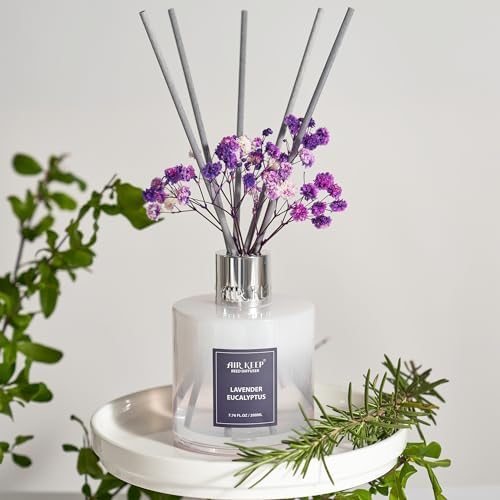 Airkeep Reed Diffuser Set/Lavender Eucalyptus/6.76 fl oz(200ml)/1 Pack/Home & Office Decor Aromatherapy Diffuser Oil