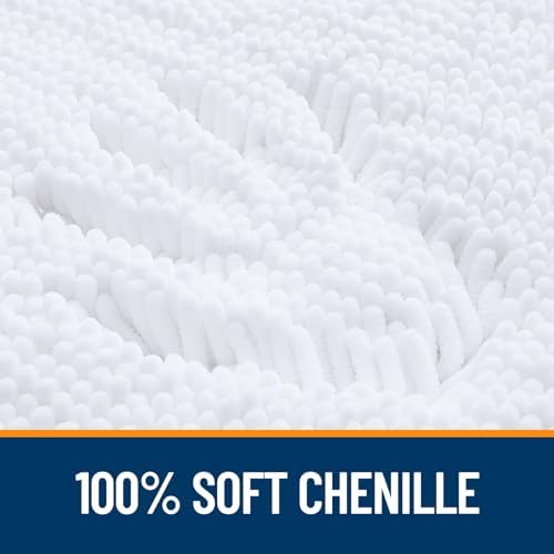 OLANLY Small Bathroom Rugs 24x16, Extra Soft Absorbent Chenille Bath Rugs