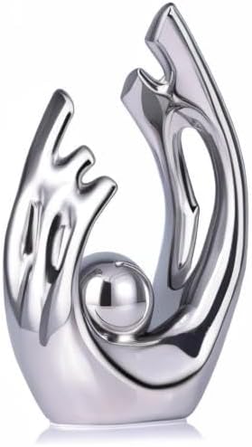 Abstract Art Ceramic Statue / Silver / Small