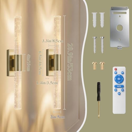 camuucci Battery Operated Wall Sconces Set of 2, Rechargeable Wall Lights
