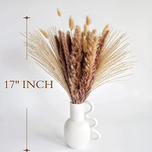 Natural Dried Pampas Grass Decor, Brown Pampas Grass， Bunny Tails Dried Flowers, Reed Grass Bouquet for Wedding Boho