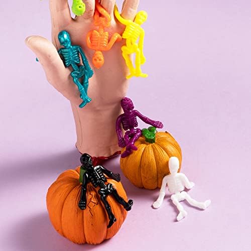 JOYIN 108 PCS Halloween Stretchy Skeletons, Halloween Sticky Hands Toys Bulk for Halloween Party Favors Decorations, Kids Student School Classroom Favors, Carnival Game Prizes, Goodie Bag Fillers