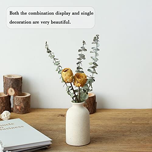 Beige Ceramic vase Set-3 Small Flower vases for Decor / 3set-beige