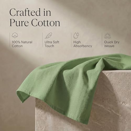 Urban Villa Kitchen Towels Cotton Dish Towels 20”x30” (Set of 6) Green