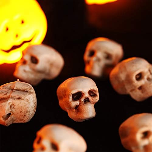Boao 8 Pcs Halloween Mini Skull Heads, 1 in Skeleton Skulls for Decor