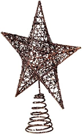 BinaryABC Iron Christmas Tree Star Topper,20cm Glittering Tree Topper