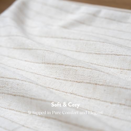Decorative Neutral Throw Pillow Covers Farmhouse Pillow Covers Cotton Stripe / Pinstripe / 18 x 18