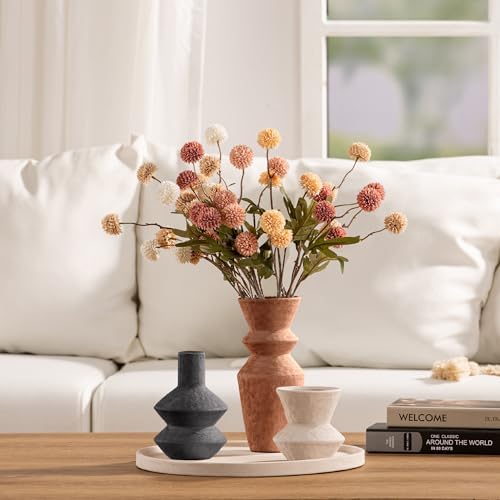 Ceramic Vase Home Table Decor - Flower Vase Set of 3 Living Room Kitchen Decorations Farmhouse Modern Rustic Vases