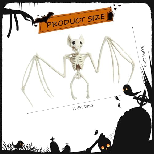 Halloween Animal Skeleton Decor Halloween Decorative Horrible Cow Bat Spider Rat Bones for Decoration (4, bat)
