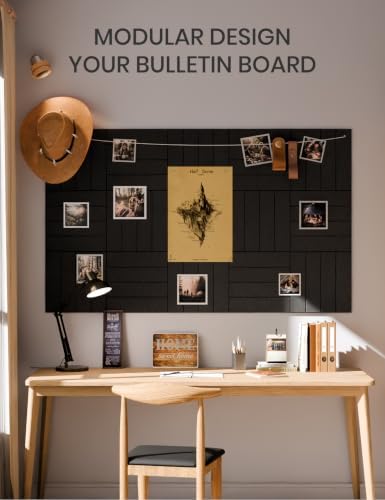 Fluxynara 36" x 24" Large Felt Bulletin Board, Black