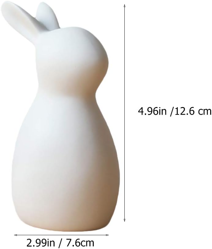 Modern Rabbit Statue / White / Set of 2