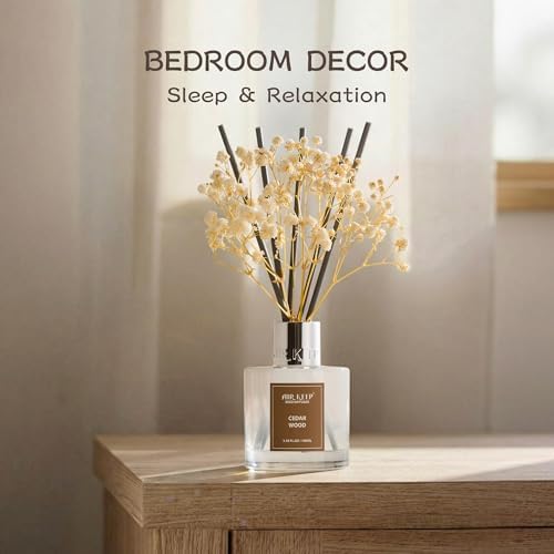 Airkeep Reed Diffuser Set,3.38 fl oz (100 ml) - Cedar Wood Oil Diffusers with 8 Reed Sticks, Home Fragrance Reed
