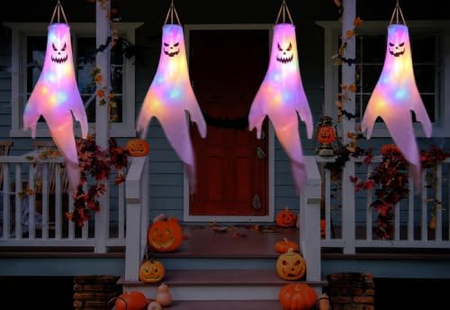Halloween Ghost Decorations Outdoor, Hanging Ghosts Halloween Decor Spooky