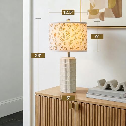 PoKat 23'' Dried Flowers Table Lamp for Bedroom Nightstands, Birthday Gifts for Women Mom, House Warming Gifts New Home