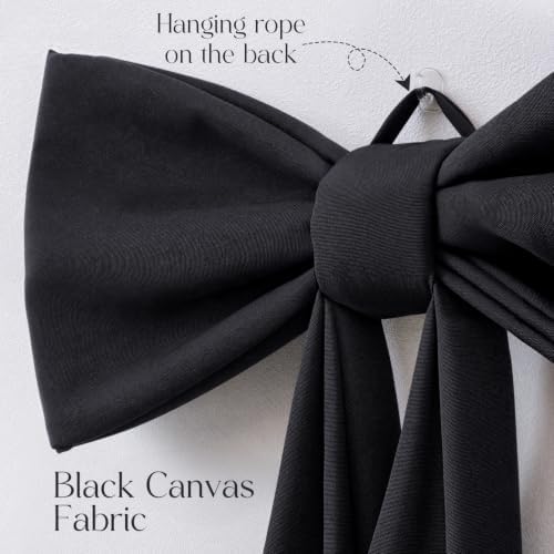 Halloween Decor - 48" x 24" Giant Black Bow for Front Door Wall Mantle