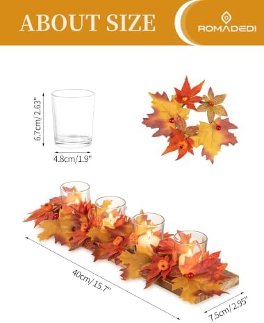 Romadedi Fall Table Centerpiece, Thanksgiving Decor, 15.7 in
