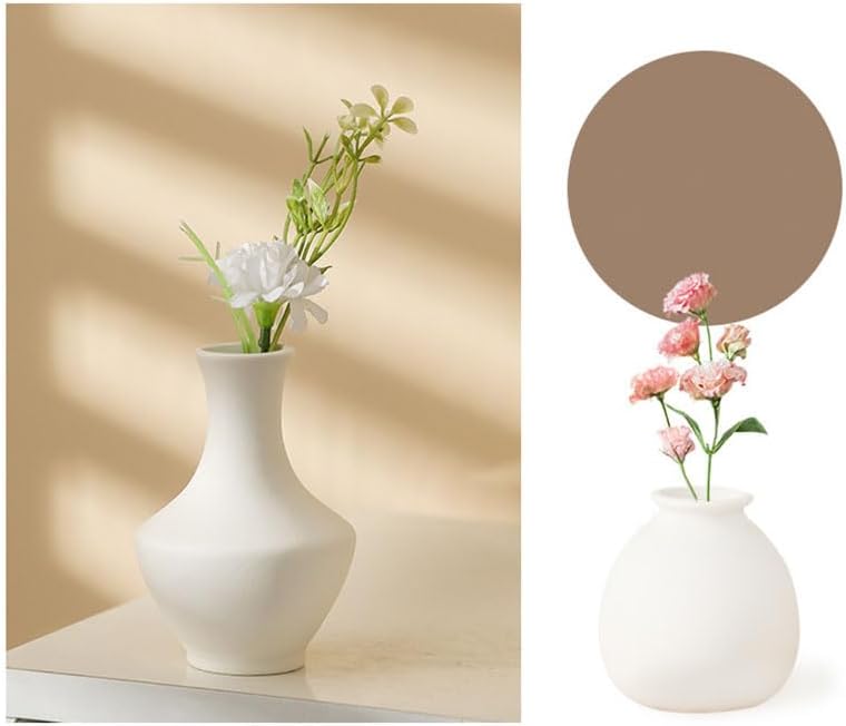 Daittin 3-Piece Ceramic Bud Vases Set / White