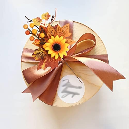 Krissing 4 Pcs Artificial Fall Floral Picks with Sunflower and Pumpkin