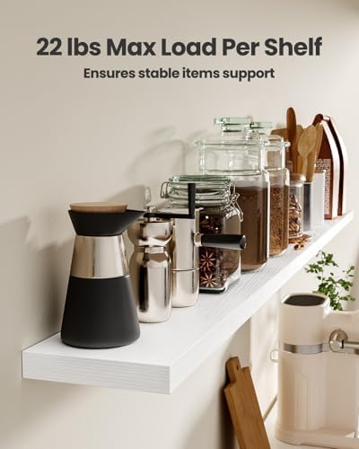 Amada 47.2" Floating Shelves for Wall Decor & Storage, Set of 3, White