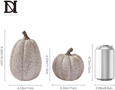 DN DECONATION Thanksgiving Pumpkins Fall Decor, Carved Pumpkin Table Decor