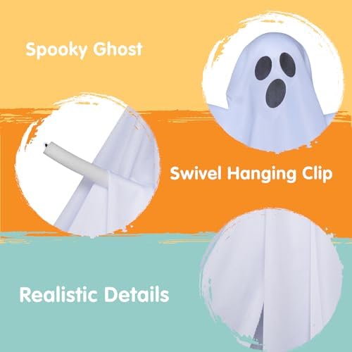 JOYIN 2 PCS 27.5" Halloween Decorations Hanging Ghosts Outdoor, Halloween Flying Ghosts Decor for Tree Front Yard Patio Lawn Garden Party Supplies and Holiday Decorations