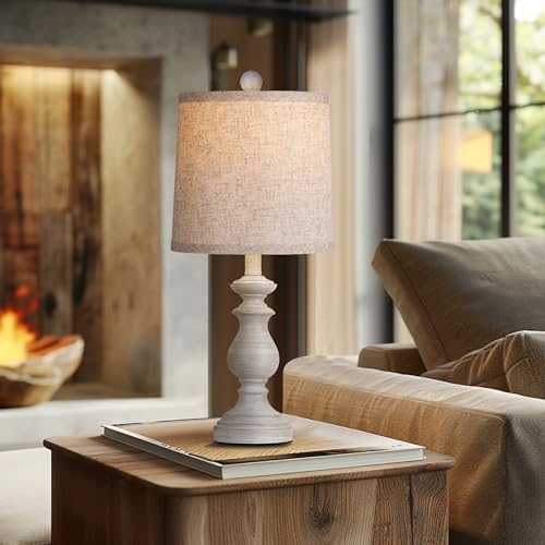 PARTPHONER Traditional Table Lamp Set of 2, Rustic Farmhouse Table Lamps for Living Room Bedroom, 22" Bedside Desk