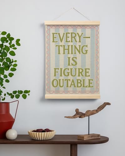 FGFK Everything Is Figureoutable Wall Art Poster Hanger Frame, Motivational Office Decor, Dopamine Positive