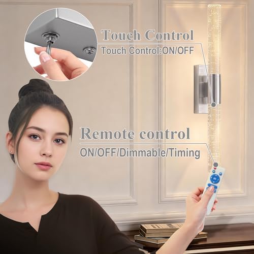 camuucci Battery Operated Wall Sconces Set of 2, Rechargeable Wall Lights