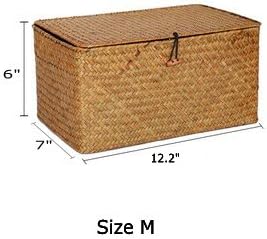 Seagrass Basket / Woven Wicker Storage Bins / Natural / Set of 3