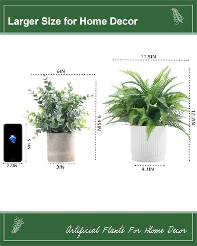 Small Fake Plant Fern Potted Artificial Plants / Green