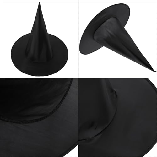 SATINIOR 4 Packs Halloween Witches Hats Costume Accessory Black