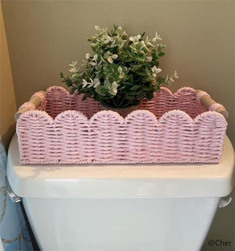 CubesLand Paper Rope Scalloped Edge Gift Basket Empty