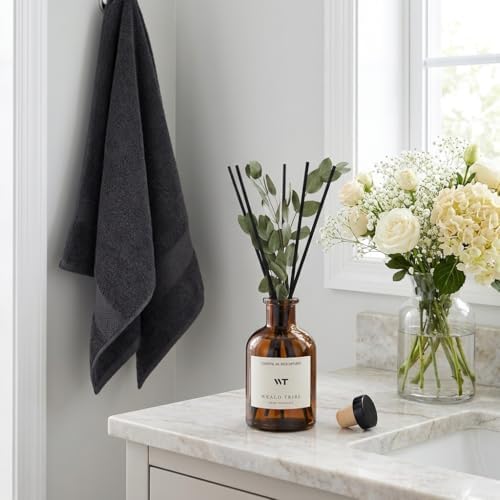 WEALD TRIBE Flower Reed Diffuser Set Eucalyptus & Lavender Scent for Room Bathroom Accessories Shelf Decor & Air