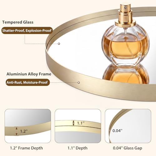 Bathroom Round Mirror for Over Sink, 20 Inch Wall Circle Mirror with Matte Metal Frame, Modern Wall Mount Vanity