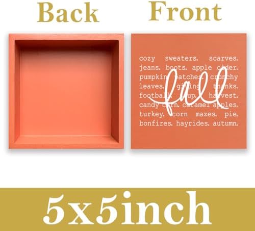 Fall Decor, Fall Decorations for Home Office, Fall Sign, Autumn Pumpkin Sweaters Decorations, Fall Themed Sign, Autumn Desk Shelf Decor 5 X 5 Inch